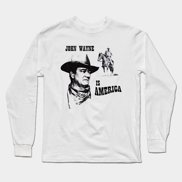 John vintage Wayne - America Long Sleeve T-Shirt by davidhedrick